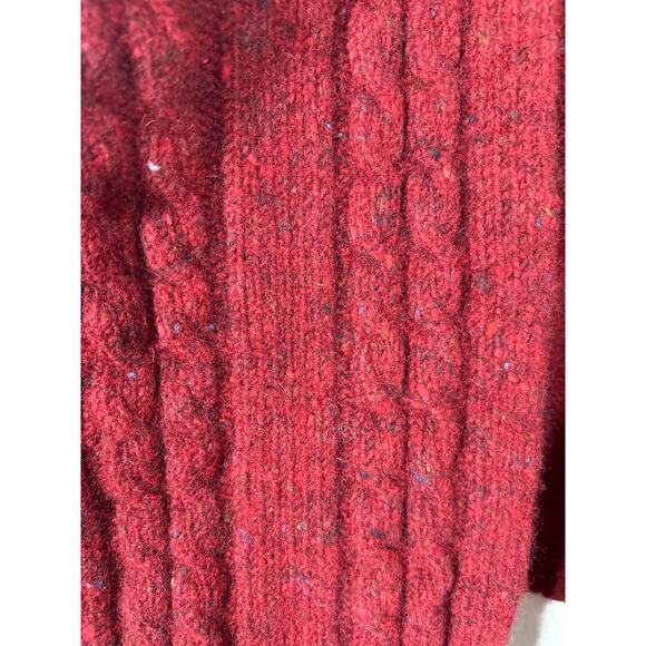 Bonner Of Ireland Poncho Purple Burgundy Speckled Cable Knit Small Cape Irish - Picture 2 of 10